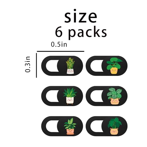 Privacy Lens Cover Set for Laptops Tablets Smartphones Sliding Screen Privacy Protector Pack for Office Home Use (Black 6 Pack) - color: Black-6 PCS