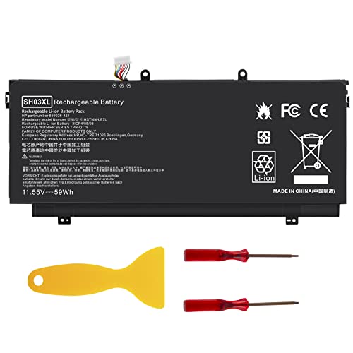 TREE.NB SH03 SH03XL SH03057XL Battery for HP Spectre x360 13 w023dx 13-w0XX 13-W013DX Spare 859026-421 859356-855 TPN-Q178 - size: 10.43x4.33x0.15inch SH03XL