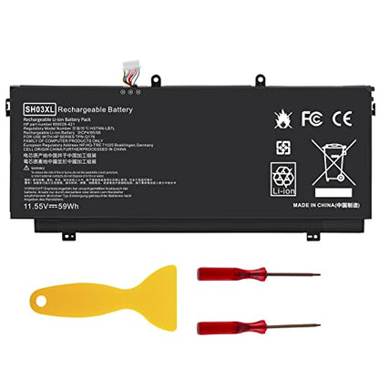 TREE.NB SH03 SH03XL SH03057XL Battery for HP Spectre x360 13 w023dx 13-w0XX 13-W013DX Spare 859026-421 859356-855 TPN-Q178 - size: 10.43x4.33x0.15inch SH03XL