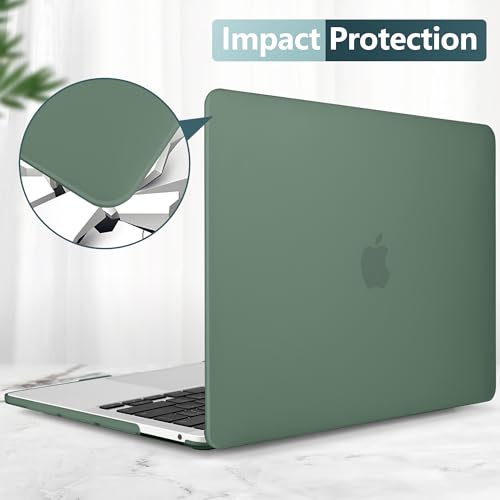 for MacBook Pro 13 inch Case 2023 2022 2021 2020 Release Model: A2338 M2/M1 A2289 A2251 with Touch Bar & Touch ID, Frosted Matte Plastic Hard Shell Case & Keyboard Cover, Midnight Green - color: Midnight Green 2