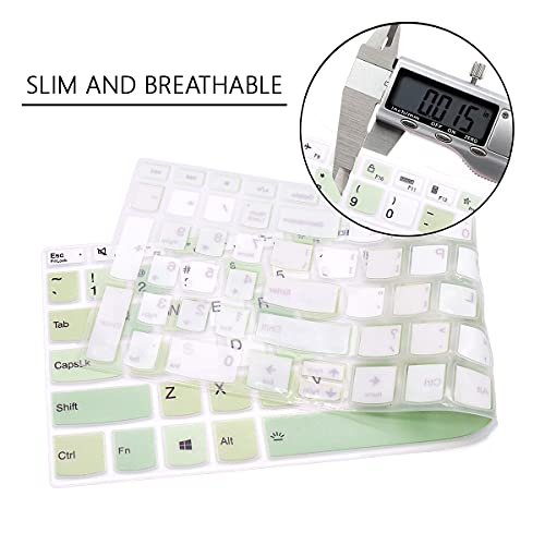 Silicone Keyboard Cover for Lenovo 2020 2021 ideaPad 5 15,ideaPad Flex 5 15IIL05,ideaPad Slim 7 15,Yoga Slim 7 15,Yoga 7i 15.6, ThinkBook 15p,ThinkBook 15 Gen 2 Series Laptop (Mixed Color Green) - color: Mixed Color Green