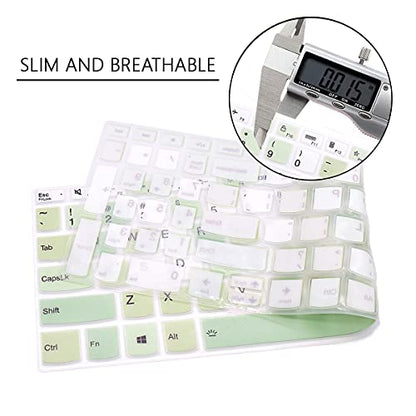 Silicone Keyboard Cover for Lenovo 2020 2021 ideaPad 5 15,ideaPad Flex 5 15IIL05,ideaPad Slim 7 15,Yoga Slim 7 15,Yoga 7i 15.6, ThinkBook 15p,ThinkBook 15 Gen 2 Series Laptop (Mixed Color Green) - color: Mixed Color Green