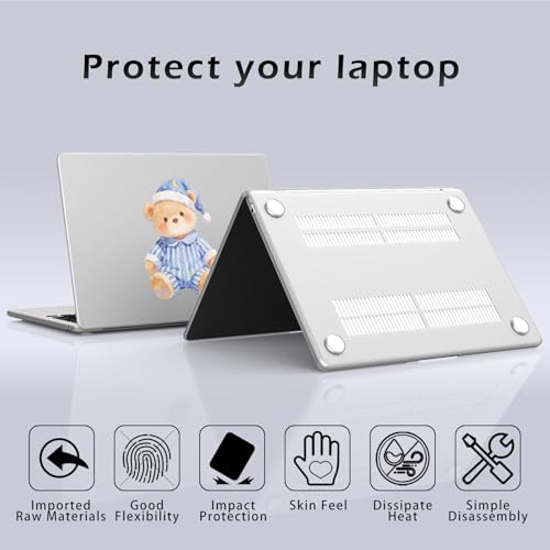 Compatible with MacBook Air 13 inch Case M1 Cute Kawaii Bear | A2337 A2179 A1932 2021-2018 Release | Protective Hard Shell Matte Cover for MacBook Air 13.3 inch - color: Bear A, size: MacBook Air 13.3 inch M1 A2337 A2179 A1932