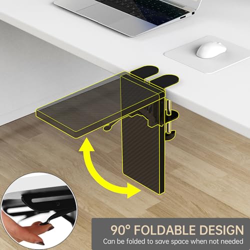 Sisyphy Ergonomics Desk Extender Tray, 11.8x5.9" Punch-Free Clamp on, Foldable Keyboard Drawer Tray, Table Mount Arm Wrist Rest Shelf, Computer Elbow Arm Support - color: White, size: 5.9*11.8"(30*15cm)