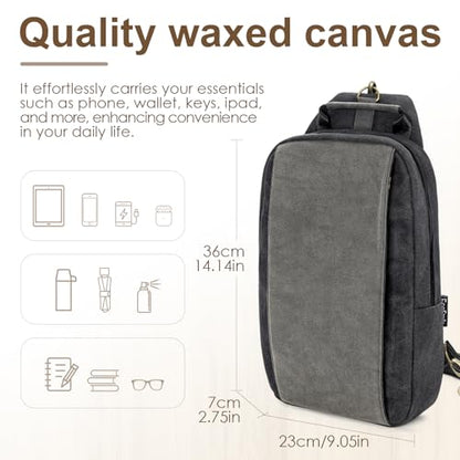 Canvas Messenger Bag Sling Bag Crossbody Shoulder Bag for Men Women Travel Work Satchel Bags - color: Black-b
