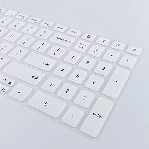 Keyboard Cover for 15.6" Dell Inspiron 15 3510 3511 3515 3525 3530 3535 5510 5515 5518 7510, 2025 Dell 15 Laptop DC15250 DC15255 15.6, Vostro 3510 3520 3530 5510 5515 15.6, Latitude 3520/Inspiron 7610 - color: White