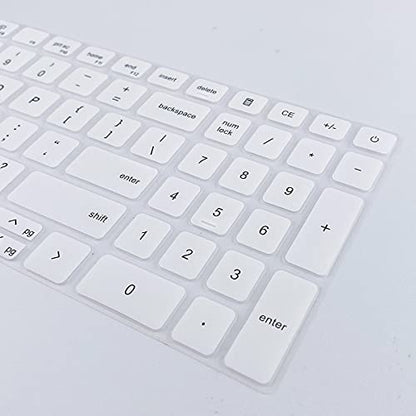 Keyboard Cover for 15.6" Dell Inspiron 15 3510 3511 3515 3525 3530 3535 5510 5515 5518 7510, 2025 Dell 15 Laptop DC15250 DC15255 15.6, Vostro 3510 3520 3530 5510 5515 15.6, Latitude 3520/Inspiron 7610 - color: White