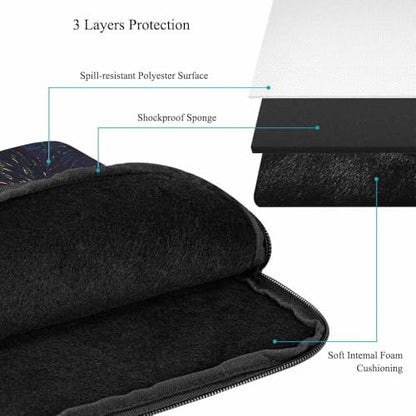 Laptop Sleeve Bag 15.4 15.6 Inch,Starry Night Protective Polyester Computer Cases Laptop Cover Briefcase Bag Tablet Travel Cover - color: LPS-033