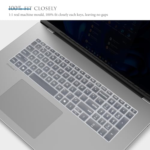 Keyboard Cover Skin for 2025 HP OmniBook 7 Laptop 17-dc0097nr 17-dc0037nr 17t-dc000 17.3" / OmniBook 7 16-ay 16-az 16-az0097nr 16-ay0087nr 16t-ay000 16t-az000 16 inch (Not fit Omnibook X 17-dd)-Clear - color: Clear