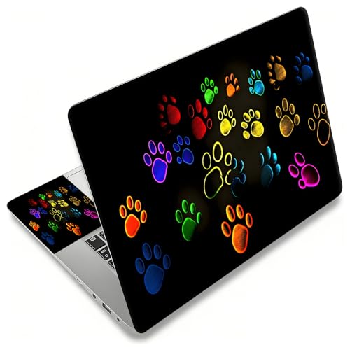 Laptop Skin Sticker Decal, Universal Reusable Vinyl Laptop Cover for 12" 13" 13.3" 14" 15" 15.4" 15.6" Notebook PC, Waterproof Scratch-Resistant with 2 Wrist Pads, Easy to Apply & Remove,Dog's Paw - color: Dog's Paw