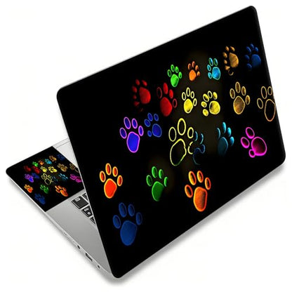 Laptop Skin Sticker Decal, Universal Reusable Vinyl Laptop Cover for 12" 13" 13.3" 14" 15" 15.4" 15.6" Notebook PC, Waterproof Scratch-Resistant with 2 Wrist Pads, Easy to Apply & Remove,Dog's Paw - color: Dog's Paw