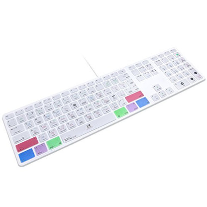 HRH for iMac G6 MB110LL/B MB110LL/A A1243 Keyboard with Numeric Keypad NumberPad Print:Logic Pro X Functional Shortcuts Hot Keys Design Silicone Keyboard Skin Cover [US/EU Layout] - color: Z-Logic Pro X