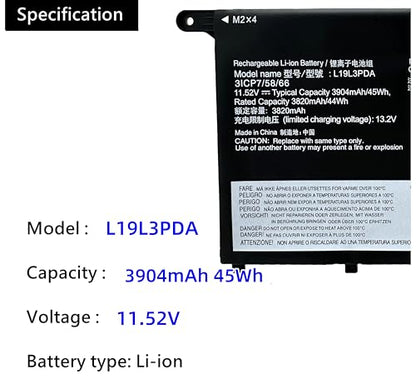 L19M3PDA Laptop Battery Replacement for Lenovo ThinkBook 14 G2 ITL are / 14 G3 ACL ITL / 14 G4 ABA IAP / 15 G2 ITL are / 15 G3 ACL ITL /15 G4 ABA IAP Series L19L3PDA L19D3PDA L19C3PDA