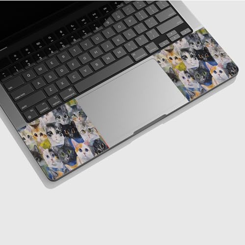 Universal Laptop Skin Sticker with 2 Wrist Pad Skins, Waterproof Scratch Resistant Vinyl Laptop Cover Decal, Cut to Fit for 11–15.6 Inch MacBook HP Dell Lenovo, Cats - color: Cats
