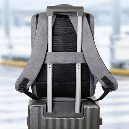 Mens Business Laptop Backpack with USB Charging Port, Multi-functional Travel Backpack, Water-Resistant Casual Daypack (Red) - color: Red
