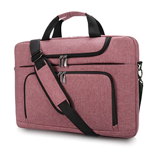 Laptop Bag 17 17.3 inch for Women Computer Bag Laptop Case for Work Travel Business chromebook bag w/Shoulder Strap,Rose Red | Lightweight,Water-Resistant, Ideal for Daily Work and Business Trip - color: Rose Red, size: 17-17.3 INCH