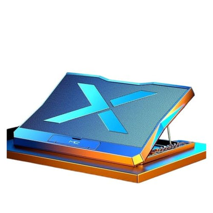 Q3 Gaming Laptop Cooler with Six Fans Adjustable Height Silent Cooling Pad Laptops Computer Stand for Laptops Below 15.6-inch