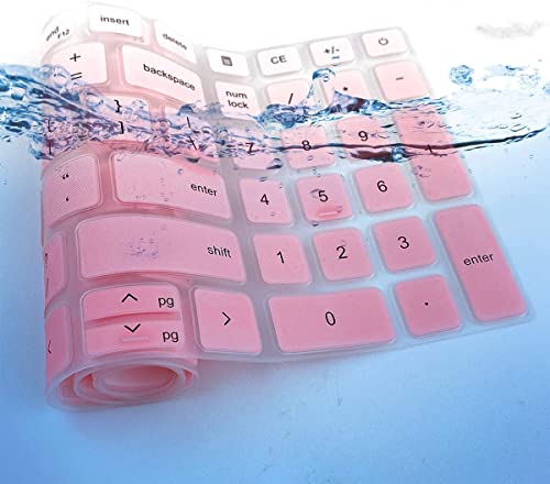 Keyboard Cover for 15.6" Dell 15 Laptop DC15250 DC15255, Dell Inspiron 15 3510 3511 3515 3525 3530 3535 5510 5515 5518 7510, Vostro 3510 3520 3530 5510 5515 15.6, Latitude 3520/Inspiron 7610 - color: GradualPink