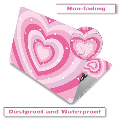 Laptop Decal Sticker Skin Cover for 11.6”12" 13" 13.3" 14" 15" 15.4" 15.6" | Netbook Vinyl Skin Sticker Cover Art Notebook PC Protector ( 2 Wrist Pad Included), Removable Reusable, Cute Hearts - color: Cute Hearts
