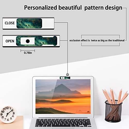 Webcam Cover, 3 Pieces, Laptop Camera Cover, Privacy Shielding Capacity is Twice as Big as The Traditional, Suitable for Computer Mobile Phones, laptops, Tablets and so on (Forest) - color: forest