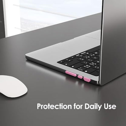 ProElife 7-Pcs Anti Dust Dirt Plug for MacBook Pro 14 16 M5 M4, Pink | Durable Laptop Silicone Anti Dirt Protective Cover, Custom Fit Design, Easy to Apply and Clean, Non-Slip Dust Plugs Set - color: Pink