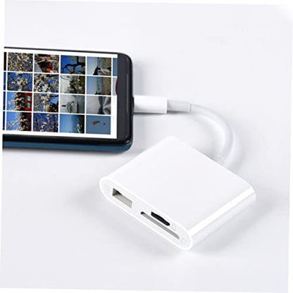 HOMSFOU USB Card Reader 3-in-1 Multi-Format Adapter for Laptop Tablet and Phone High-Speed USB 3.0 Type-C Converter Compatible