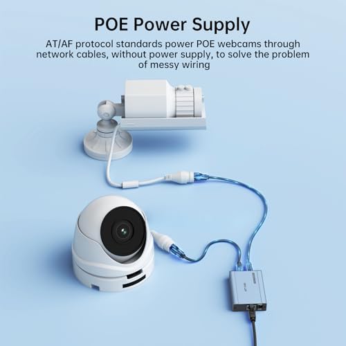 MT-VIKI Upgraded 1 to 2 1000Mbps Ethernet Splitter, No Power Supply Required, Dual RJ45 Splitter for Cat5e/6/7/8 Cable, Works with POE IP Camera, POE Switch and More - size: 1 to 2 POE