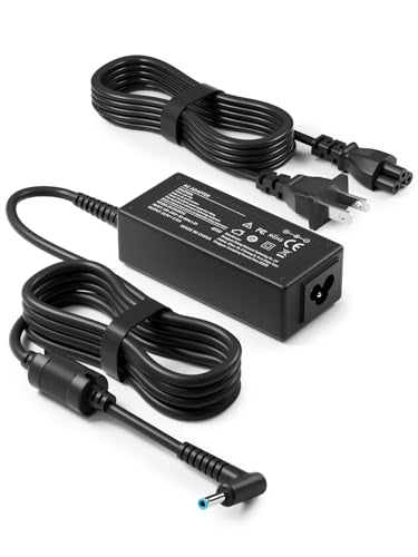 BIYTC Stream 14 & 11 Laptop Charger for HP 45W Computer Blue Tip Power Cord | 19.5V 2.31A,Notebook 15 Model 4.5mm Smart Blue Tip Computer Power Cord