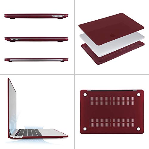 MOSISO Compatible with MacBook Pro 13 inch Case M2 M1, Marsala Red | Plastic Hard Shell Case Cover 2026-2016A2338 A2251 A2289 A2159 A1989 A1708 A1706 with/without Touch Bar - color: Marsala Red