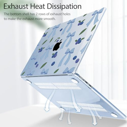 Tuiklol for MacBook Air 13 inch Case M5 2026 M4 2025 M3 2024 M2 2022 Release Model A3449 A3240 A3113 A2681,Plastic Hard Shell Cover for MacBook Air 13.6 with Touch ID, Blue-Berries - color: Blue-berries