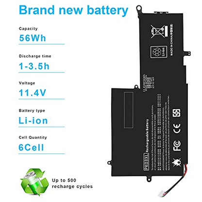 Fancy Buying PK03XL Laptop Battery Replacement for HP Spectre Pro X360 G1 G2 Spectre 13-4000 13-4100 13-4200 13-4000nf 13-4006tu 13-4103dx 13-4003dx Laptop 789116-005 788237-2C1 HSTNN-DB6S TPN-Q157 - size: 10.94*5.31*0.16inch PK03XL