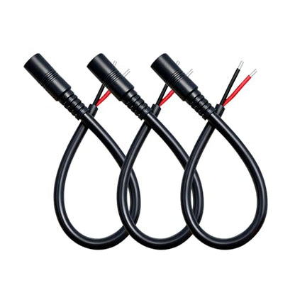 0.8ft 3pcs 5.5x2.1mm Female 14AWG DC Pigtail Power Cord for CCTV Security Camera Outdoor Power Supply Convenient Solar Charging Board DC Power Repair Cable - size: 5521 Female