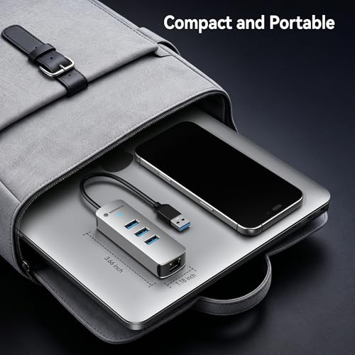 Yottamaster 4-in-1 USB A 3.0 Hub with Gigabit Ethernet – 3X USB-A 3.0 Ports, Aluminum LAN Converter, Plug and Play for MacBook Pro/Air, XPS, Windows, Mac OS, Linux, NAS - color: USB-A 1000Mbps