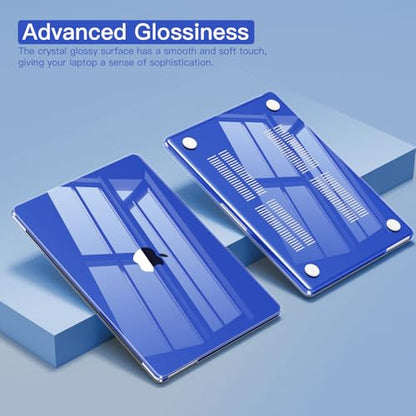 CISSOOK Compatible with MacBook Air 13 inch Case M2 M3 M4 M5 | A3449 A3240 A3113 A2681, 5in1 Set Hard Shell Case Keyboard Cover for MacBook Air 13.6 inch 2022 - 2026, Crystal Blue - color: Air13.6inch-Crystal Blue