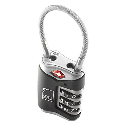 4014648 Lewis N Clark Travel Sentry Cable Lock 2 Pack Black - color: Black, size: 2 Pack