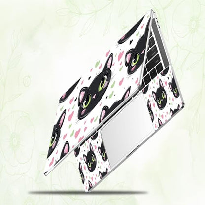 Laptop Skin Sticker Decal, Universal Reusable Vinyl Laptop Cover for 12" 13" 13.3" 14" 15" 15.4" 15.6" Notebook PC, Waterproof Scratch-Resistant with 2 Wrist Pads, Easy to Apply & Remove,Cute Cat - color: Cute Cat