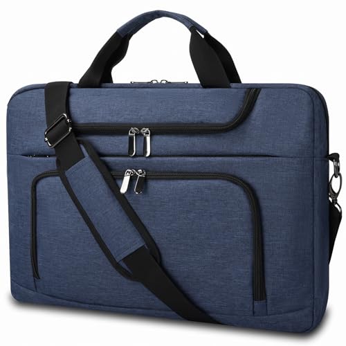 Laptop Bag 17-17.3 inch for Men Women with Shoulder Strap,Navy | Lightweight,Water-Resistant, Ideal for Daily Work and Business Trip - color: Navy, size: 17-17.3 INCH