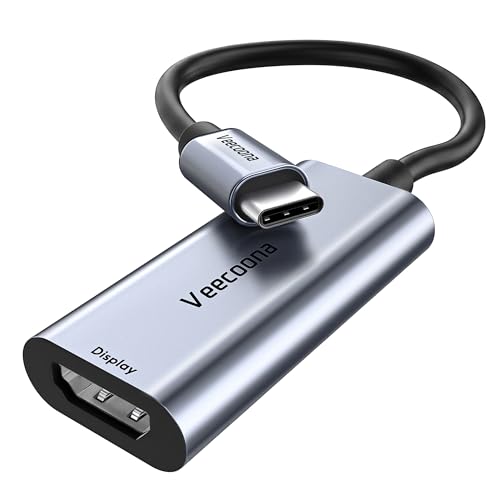 USB C to HDMI Adapter (4K@60Hz), with iPhone 15/16 Pro/Max | USB Type C to HDMI Cable Adapter [Thunderbolt 3/4 Ports], with iPhone 15/16 Pro/Max, MacBook Pro/Air, iPad, iMac and More - color: Silver
