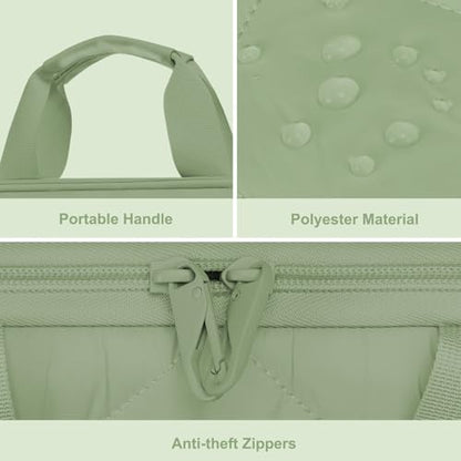 MOSISO 360 Protective Laptop Shoulder Bag, Double Layer Fluffy Padded Laptop Bag with Anti-theft Zipper - color: Antique Green, size: 13.3 inch