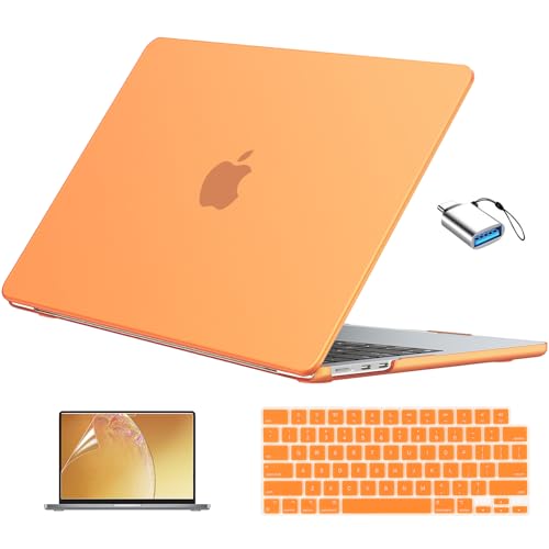 EooCoo for MacBook Air 13 inch Case M5/M4/M3/M2 2026-2022, Matte Orange | Scratch Resistant, Fit for Air 13.6", Hard Shell, Keyboard Cover, Screen Film & Type-C Included, A3449/A3240/A3113/A2681 - color: Original Cosmic Orange