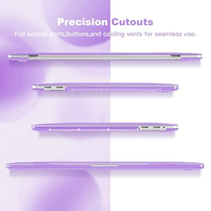 Teryeefi for MacBook Pro 13 inch Case M2 M1 2016-2022 Release Model A2338 A2289 A2251 A2159 A1989 A1706 A1708 Plastic Hard Shell Case Cover with Keyboard Cover & Screen Protector, Purple Polka Dots - color: Purple Polka Dots