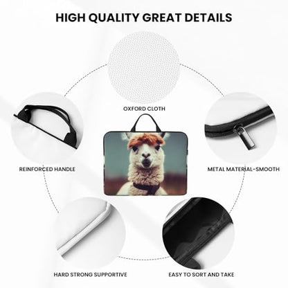 14 Inch Laptop Sleeve Case Waterproof Lightweight Laptop Case BagsCute Alpaca Travel Laptop Bag With Handle For Women Men