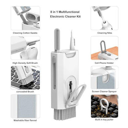 Tyenaza 8 in 1 Electronic Cleaner Kit, Multi Functional Laptop Screen Keyboard Earbuds Cleaner Kit Computer Cleaning Tool Kit