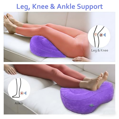 Inflatable Acid Reflux Pillow, Portable Pillow Wedges for Sleeping, Lap Desk Gaming Pillows for Travel, Multi-Functional Wedge Yoga Pillow for Reading, Laptop, Crocheting, Body Positioners