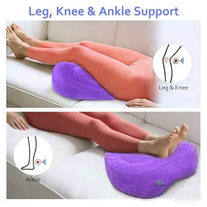 Inflatable Acid Reflux Pillow, Portable Pillow Wedges for Sleeping, Lap Desk Gaming Pillows for Travel, Multi-Functional Wedge Yoga Pillow for Reading, Laptop, Crocheting, Body Positioners
