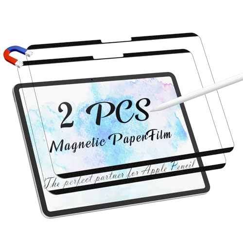 Peslv 2 Pack Magnetic Paperfilm for iPad Air 11 Inch (2024-2026, M2 M3 M4), Feel Like Writing Drawing On Paper, Matte Removable Anti Glare Fingerprint Screen Protector Blue Light Filter - size: iPad Air 11" 2024-2026
