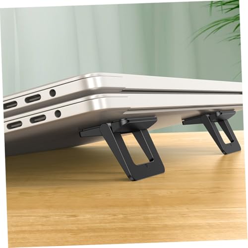 DOITOOL 2pcs Mini Foldable Laptop Stand Holder, Portable Notebook Holder with Heightening Support for Travel and Home Office, Black