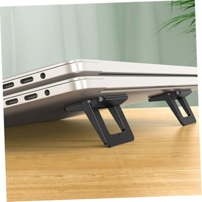 DOITOOL 2pcs Mini Foldable Laptop Stand Holder, Portable Notebook Holder with Heightening Support for Travel and Home Office, Black