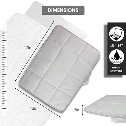 Sonix | Puffy Laptop Sleeve | 15-16 Inch, Quilted Pillow Puffer Laptop Carrying Case, Computer Sleeve | Ivory - color: Ivory