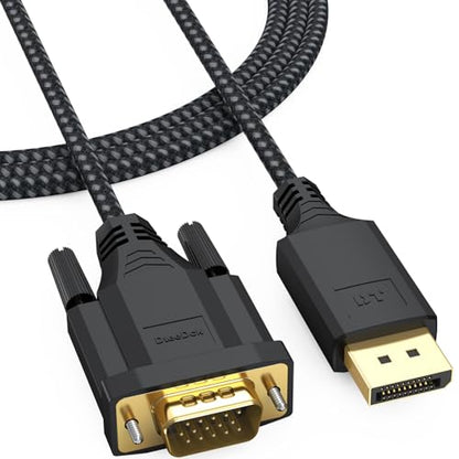 DisplayPort to VGA Cable 6ft, Display Port DP to VGA 1080P@60Hz Adapter Converter Male to Male Braided Cord for Desktop Laptop Graphics Card to Monitor - style: 6 Feet